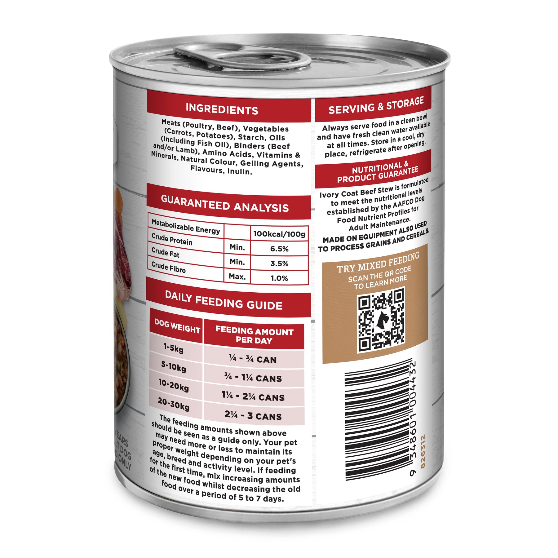 Grain Free Adult Wet Dog Food Beef Stew 400g