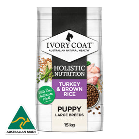 Holistic Nutrition Puppy Large Breed Dry Dog Food Turkey & Brown Rice 2.5kg