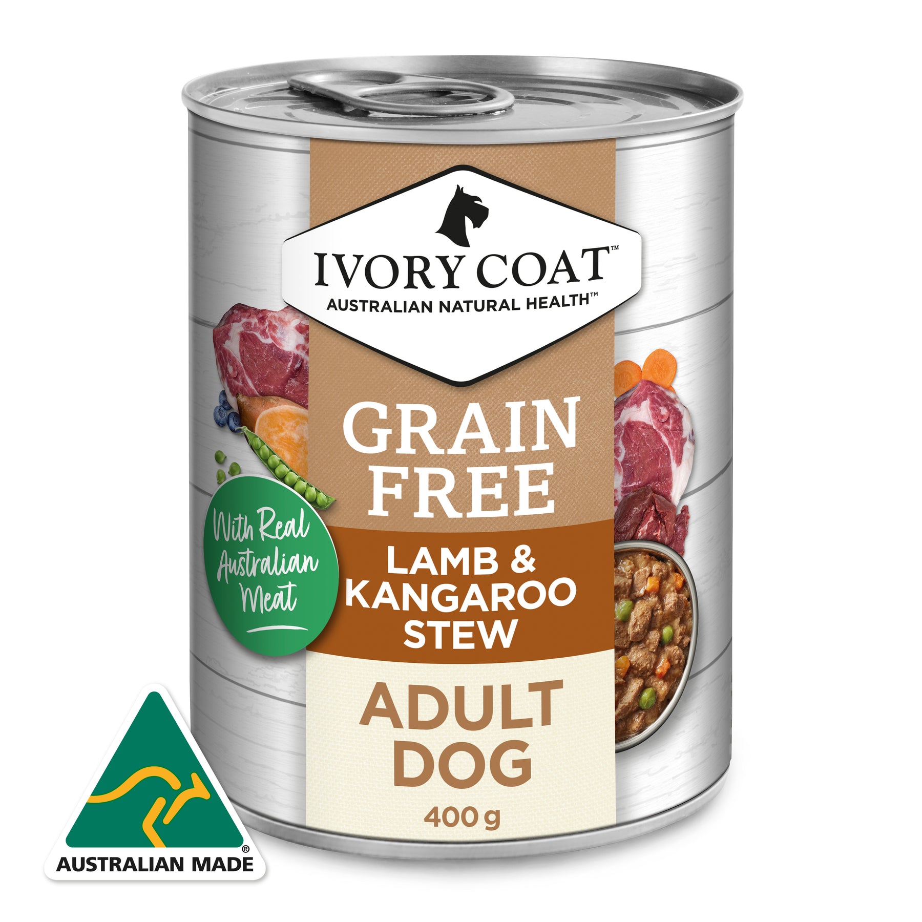 Grain Free Adult Wet Dog Food Lamb & Kangaroo Stew 400g