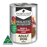 Holistic Nutrition Adult Wet Dog Food Beef & Brown Rice Loaf 400g