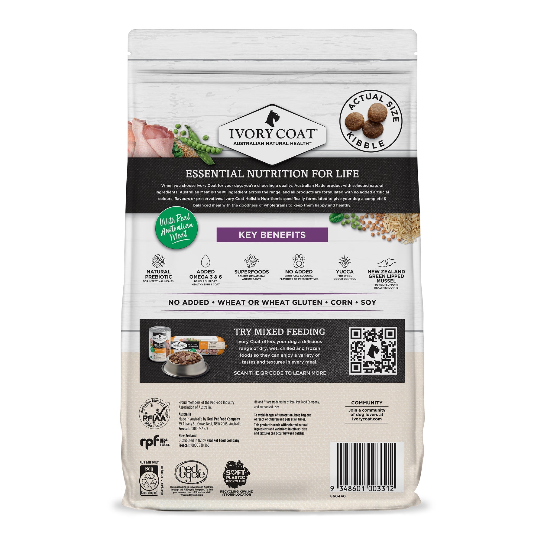 Holistic Nutrition Adult Large Breed Dry Dog Food Turkey & Brown Rice