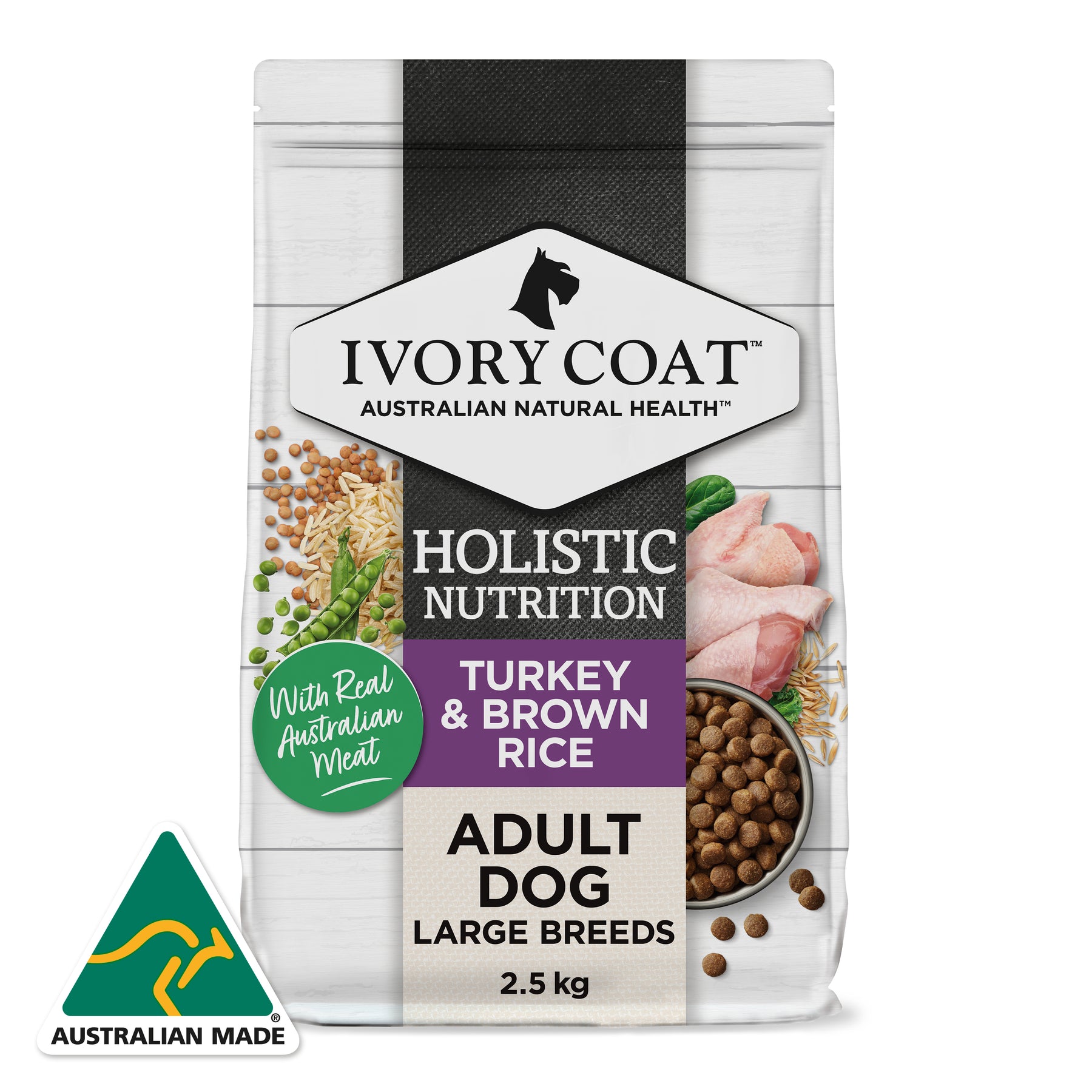 Holistic Nutrition Adult Large Breed Dry Dog Food Turkey & Brown Rice