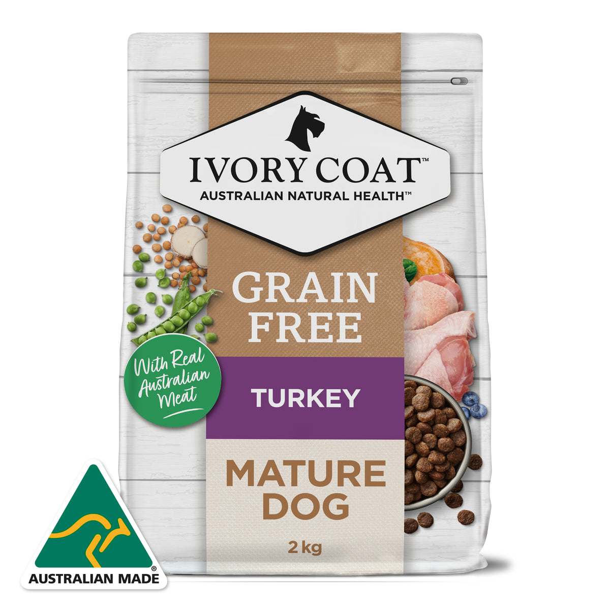 Grain Free Mature All Breeds Dry Dog Food Turkey 2kg