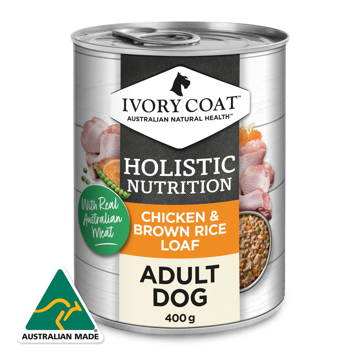 Holistic Nutrition Adult Wet Dog Food Chicken & Brown Rice Loaf 400g