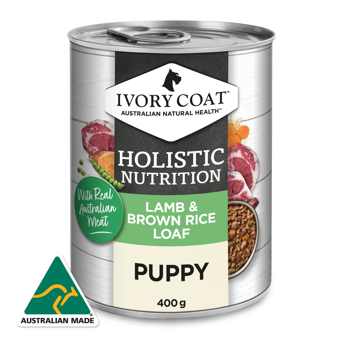 Holistic Nutrition Puppy Wet Dog Food Lamb & Brown Rice Loaf 400g